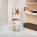 Tidy Onda fürdőszobai polc, Metaltex, 25x17x77 cm, fém / polytherm huzat, ezüst