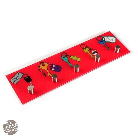 Key Pattern Fogas, Versa, 40x3x12 cm, üveg, piros