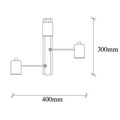 Opviq Hexa fali lámpa, 30x40 cm, 3 x E27, 100 W, fekete