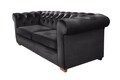 Oxford Chesterfield Kihúzható kanapé, 88x216x75 cm, 3 személyes, grafit szürke