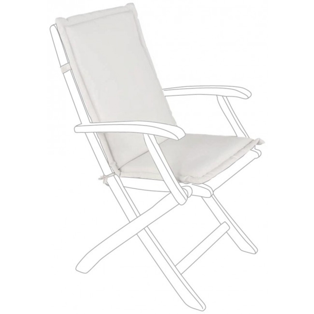 Poly180, Bizzotto Ülőpárna kerti székhez, 45x94 cm, poliészter, természetes