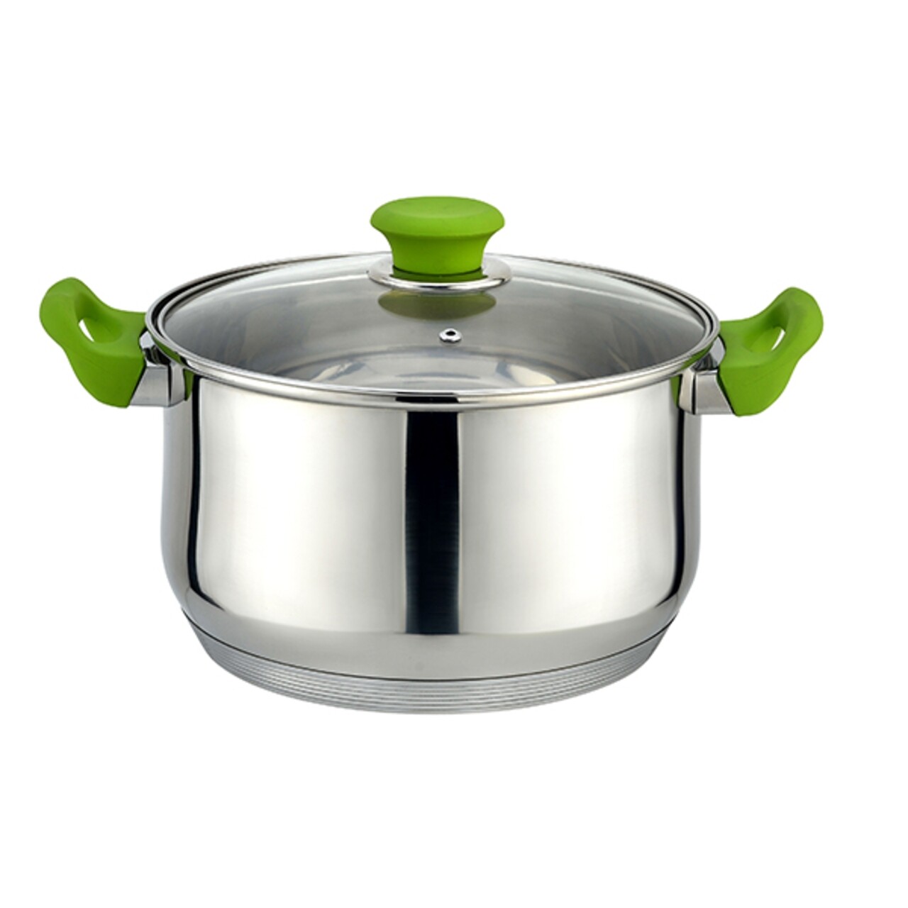 Oala Cu Capac Muhler, MR-4070, Inox/sticla, 22 Cm, 4 L, Verde