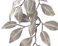 Leaves Dísz füzér, Decoris, 18x1.2x150 cm, műanyag, ezüstszín