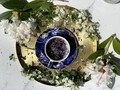 Csésze csészealjjal, DUO, Violet tulipán, 240 ml, porcelán, tarka