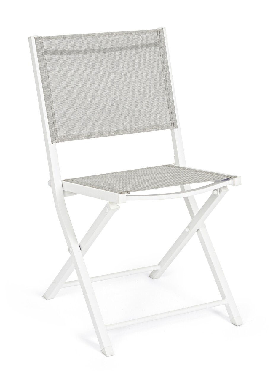 Hilde összecsukható kerti szék, bizzotto, 48x55.5x82.5 cm, alumínium/textil, fehér