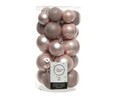 Doboz 30 válogatott gömbbel Proof-Glitter keverék, Decoris, műanyag, gyöngy rózsaszín