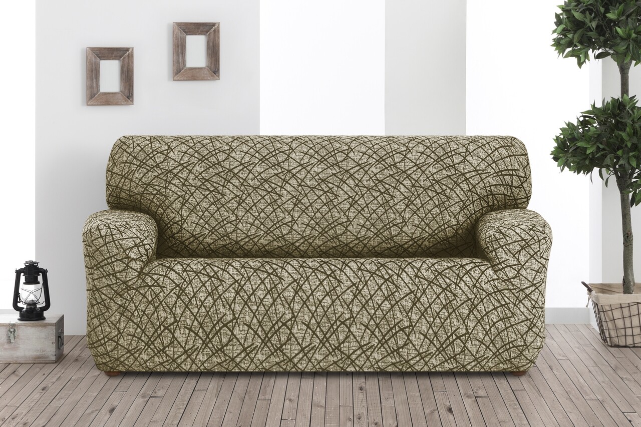 Belmarti Háromszemélyes rugalmas kanapéhuzat, Grecia, jacquard anyag, bézs