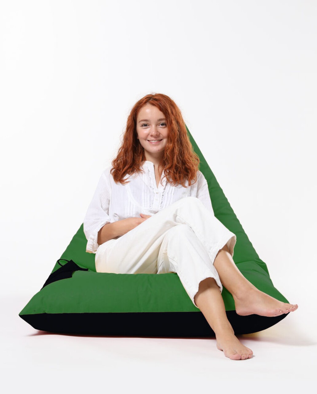 Bean Bag Ferndale Babzsák, Pyramid Double Color, 145 Cm, Vízhatlan Poliészter, Zöld/fekete