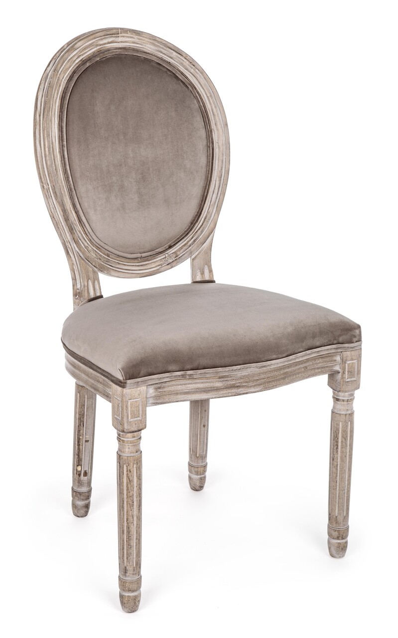 Mathilde szék, bizzotto, bársony, 48x46x96 cm, grézs