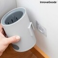 WC kefe szappanadagolóval, Bruilet InnovaGoods, öntapadós fali tartó, 10x45 cm