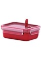 Téglalap alakú serpenyő tetővel, Tefal, Clip & Micro, 1 l, műanyag, piros