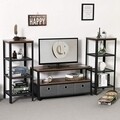 TV szekrény / kávezóasztal, Vasagle, TV 43 hüvelykig, 100 x 40 x 52 cm, acél / forgácslap, rusztikus barna