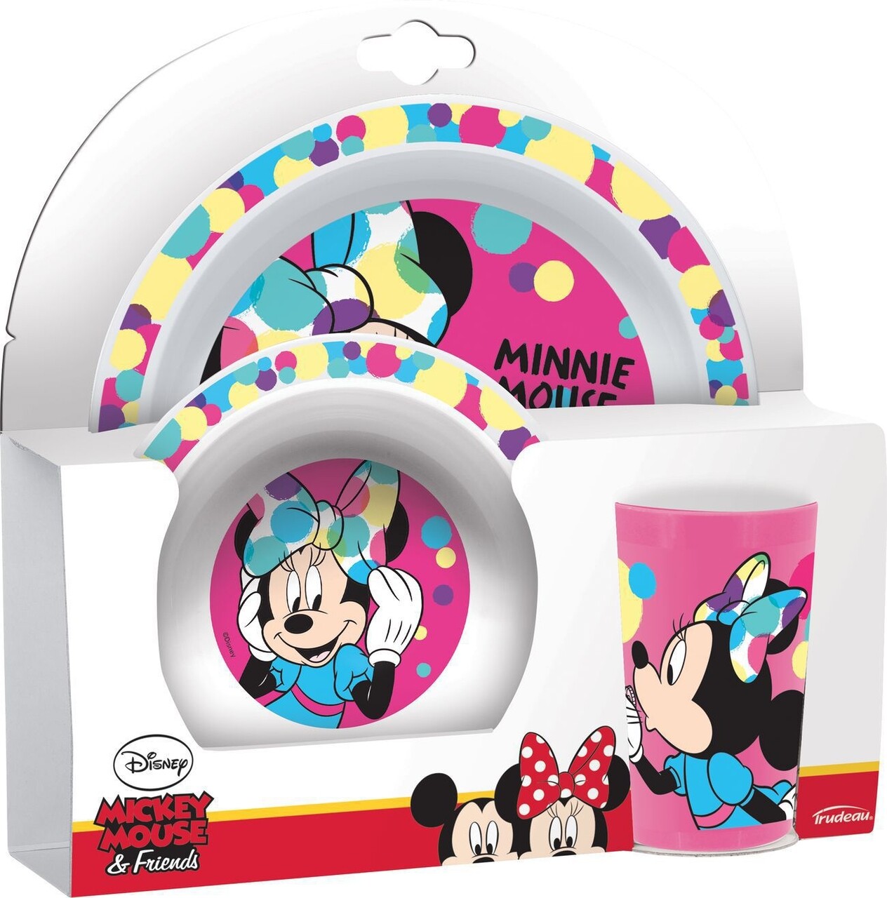 3 db-os reggelizős készlet gyerekeknek Minnie, Disney, műanyag, rózsaszín