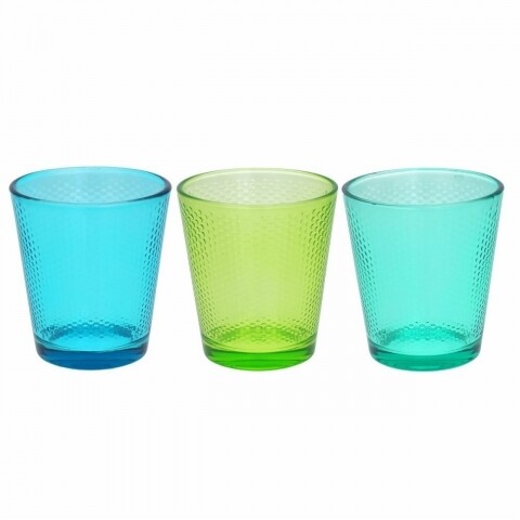 3 db Golf Summer üvegpohár készlet, Tognana, 340 ml, üveg, zöld / kék