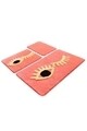 Set 3 covorase de baie Big Eyes, Chilai, 40x60 cm/50x60 cm/60x100 cm, coral