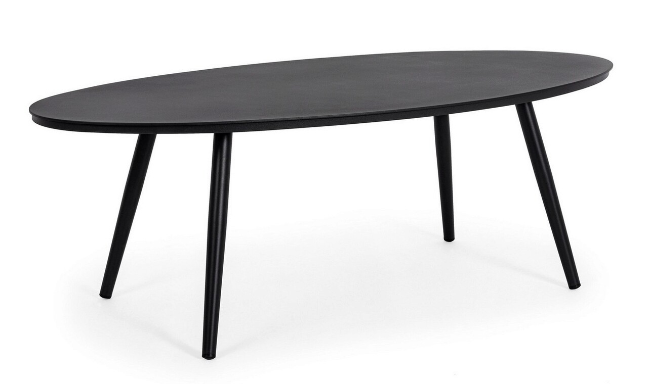Space Kerti/terasz dohányzóasztal, Bizzotto, 119 x 58 x 40.5 cm, alumínium,fekete