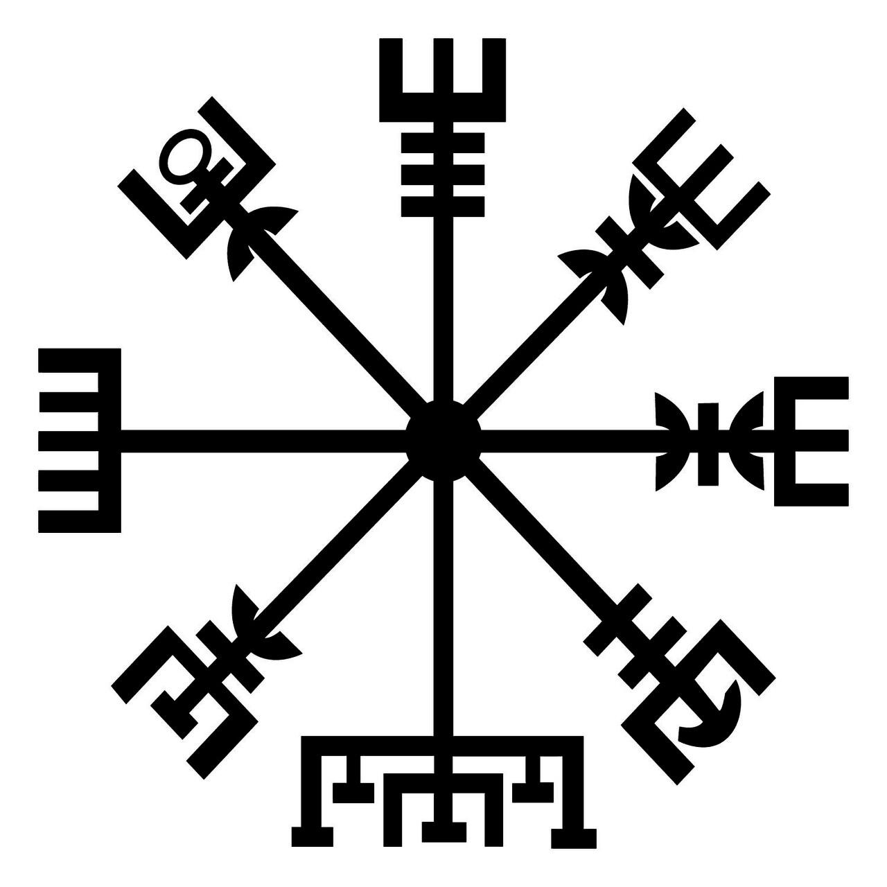 Vegvisir Fali dekoráció, Tanelorn, 60x60 cm, fém