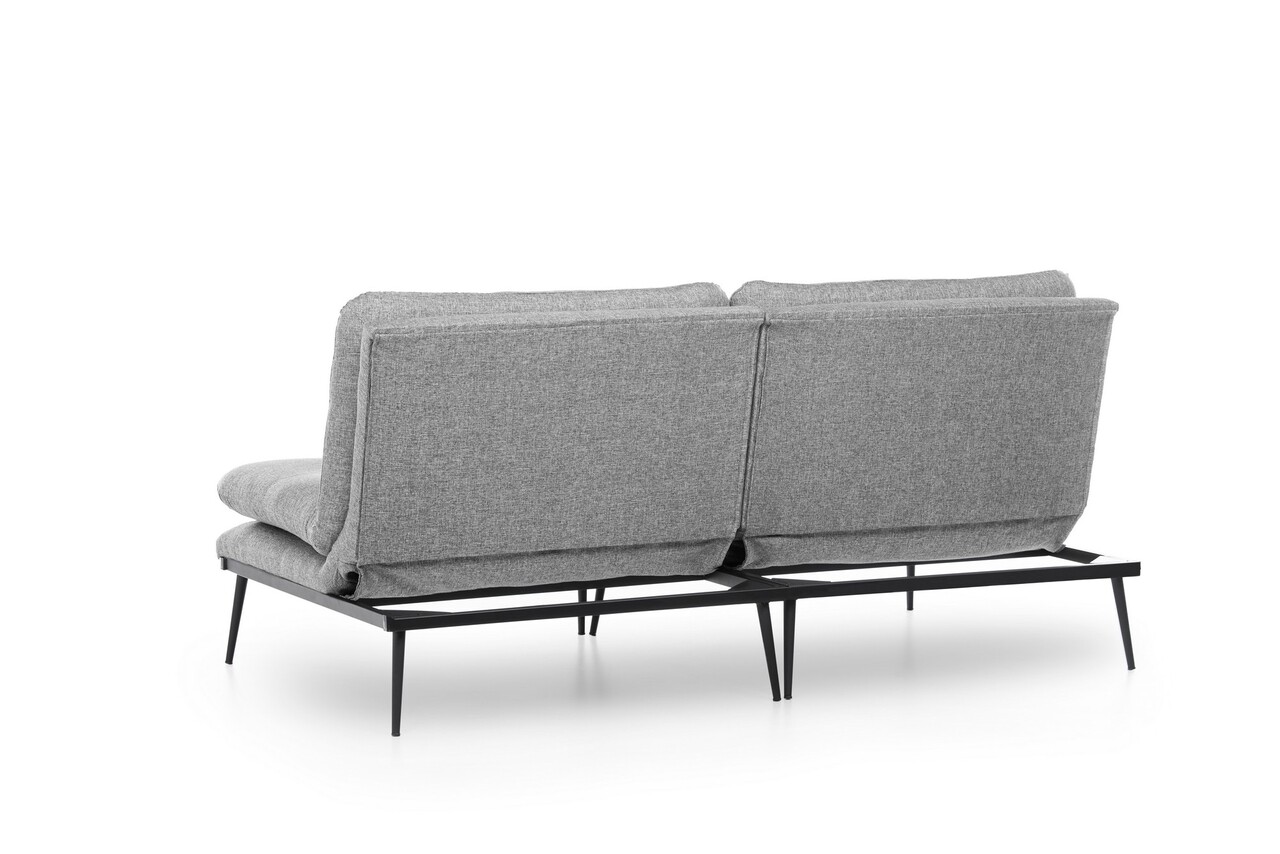 Martin Sofabed Kihúzható Kanapé, Futon, 3 Személyes, 180x130 Cm, Fém, Szürke