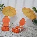 Kids Beach Szék napernyővel és hűtőtáska gyerekeknek,  L.37 l.28 H.45, narancssárga