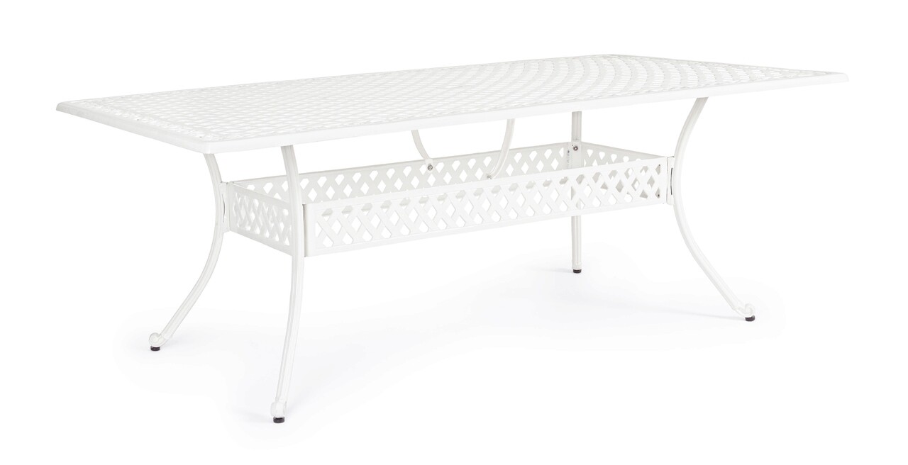 Ivrea Kerti asztal, Bizzotto, 213 x 107 x 73 cm, öntött alumínium, fehér