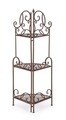 Etajera de colt Corner, Bizzotto, 48 x 33 x 124 cm, otel, maro