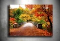 3D Autumn Bridge Kép, Tablo center, 50x70 cm, kanavász, multicolor