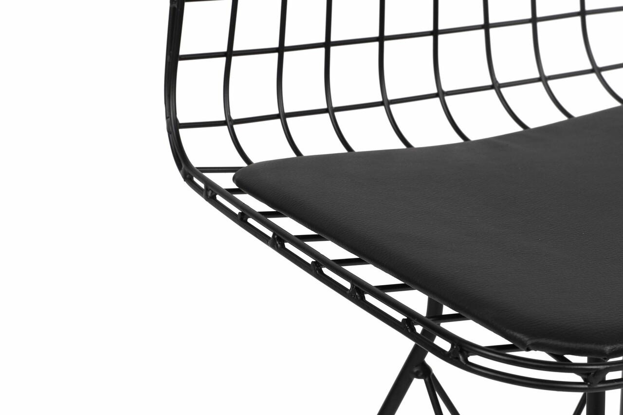 Sandalye 2 Db Szék, Plass Design, 53x51x80 Cm, Fém/öko-bőr, Fekete