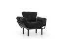 Nitta Single kihúzható fotel, Futon, 135x70 cm, fém, fekete