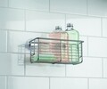 Classico fürdőszobai kiegészítő tartó, iDesign, 23x14x12,5 cm, tapadókorongokkal, acél