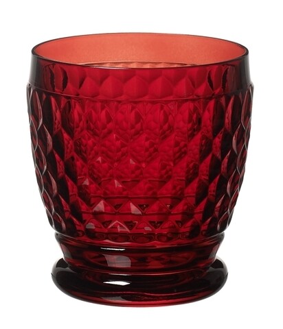 4 pohár whisky készlet, Villeroy & Boch, Boston, 330 ml, kristálypalack, piros