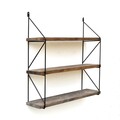 Evila Originals Fali polc, WR040, 55x15x60 cm, lucfenyő, barna/fekete
