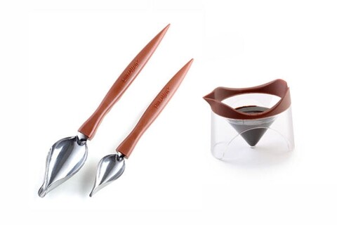 Set 2 linguri pentru decorat  si recipient Silikomart, 19 cm/23 cm