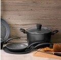 Magnat Grey serpenyő + elválasztó, Ambition, 26 cm, Qualum Basic Stone bevonat