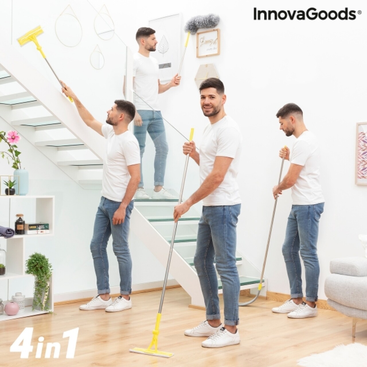 4 az 1-ben 1 Clese InnovaGoods 4 darabos Tisztító szett