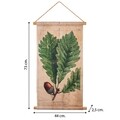 Hazelnut Leaf Fali dekoráció, Creaciones Meng, lenvászon/kínai fenyőfa, 44x73 cm
