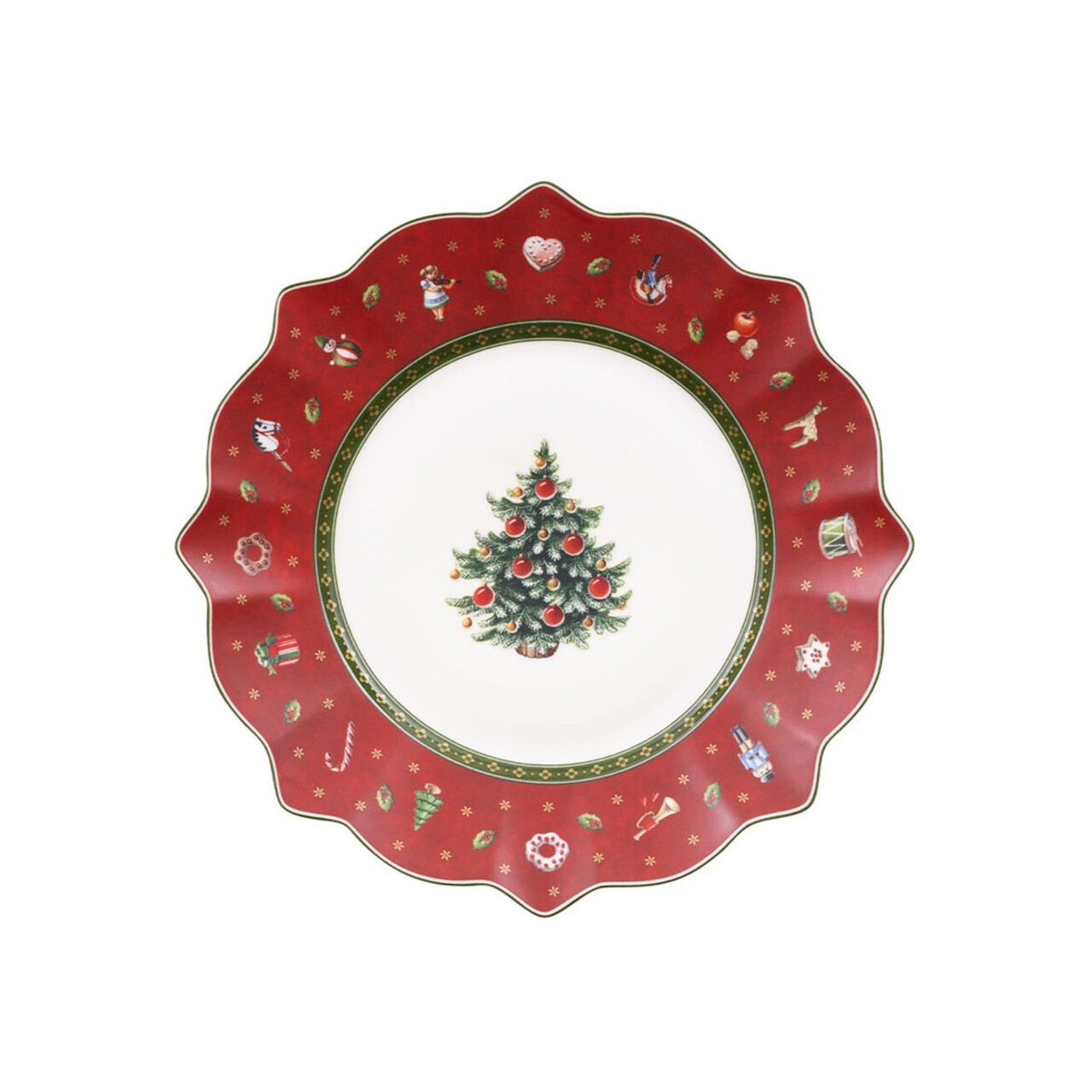 Desszerttányér, Villeroy & Boch, Toy's Delight Red, 24 cm, prémium porcelán
