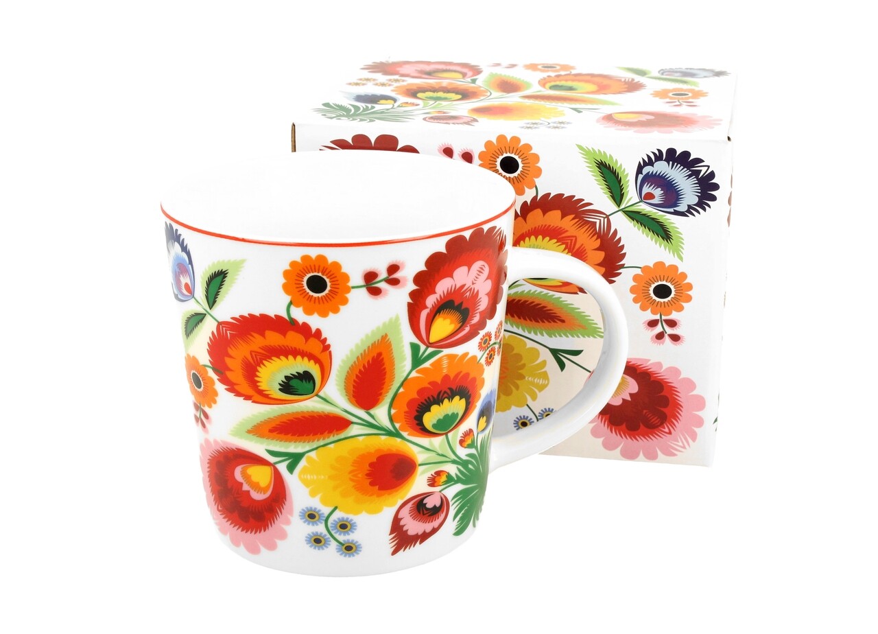 Csésze, DUO, Latte Lowicz, 450 ml, porcelán, többszínű