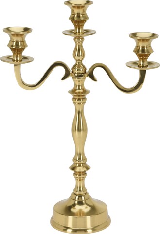 Clasic gold Gyertyatartó, H39 cm, alumínium, aranyszín