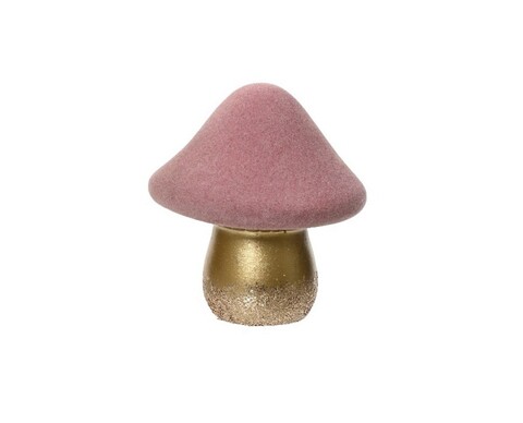 Mushroom Dísz, Decoris, 13x16x18.5 cm, terrakotta, rózsaszín