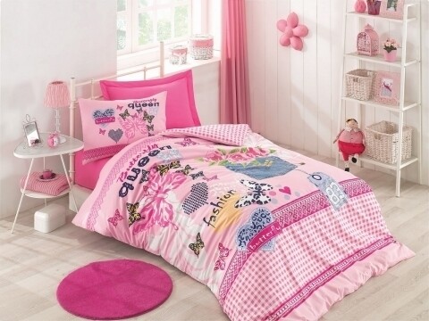 Lenjerie de pat pentru o persoana, 3 piese, 100% bumbac ranforce, Cotton Box, Queen