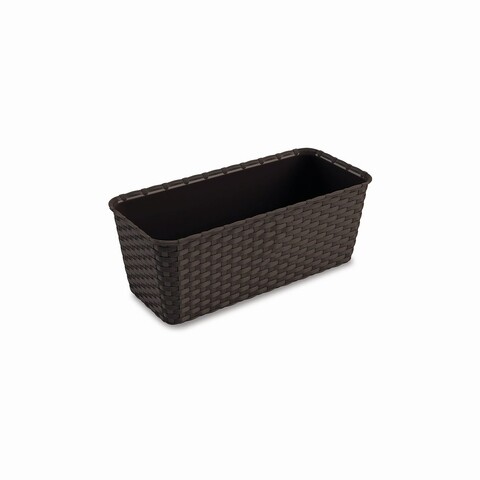 Rattan ültető 30 cm, műanyag, mokka