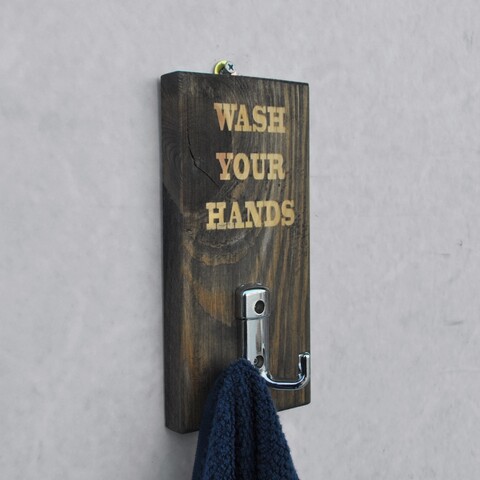 Fogas Wash you hands, Evila Originals, 10x20 cm, barna