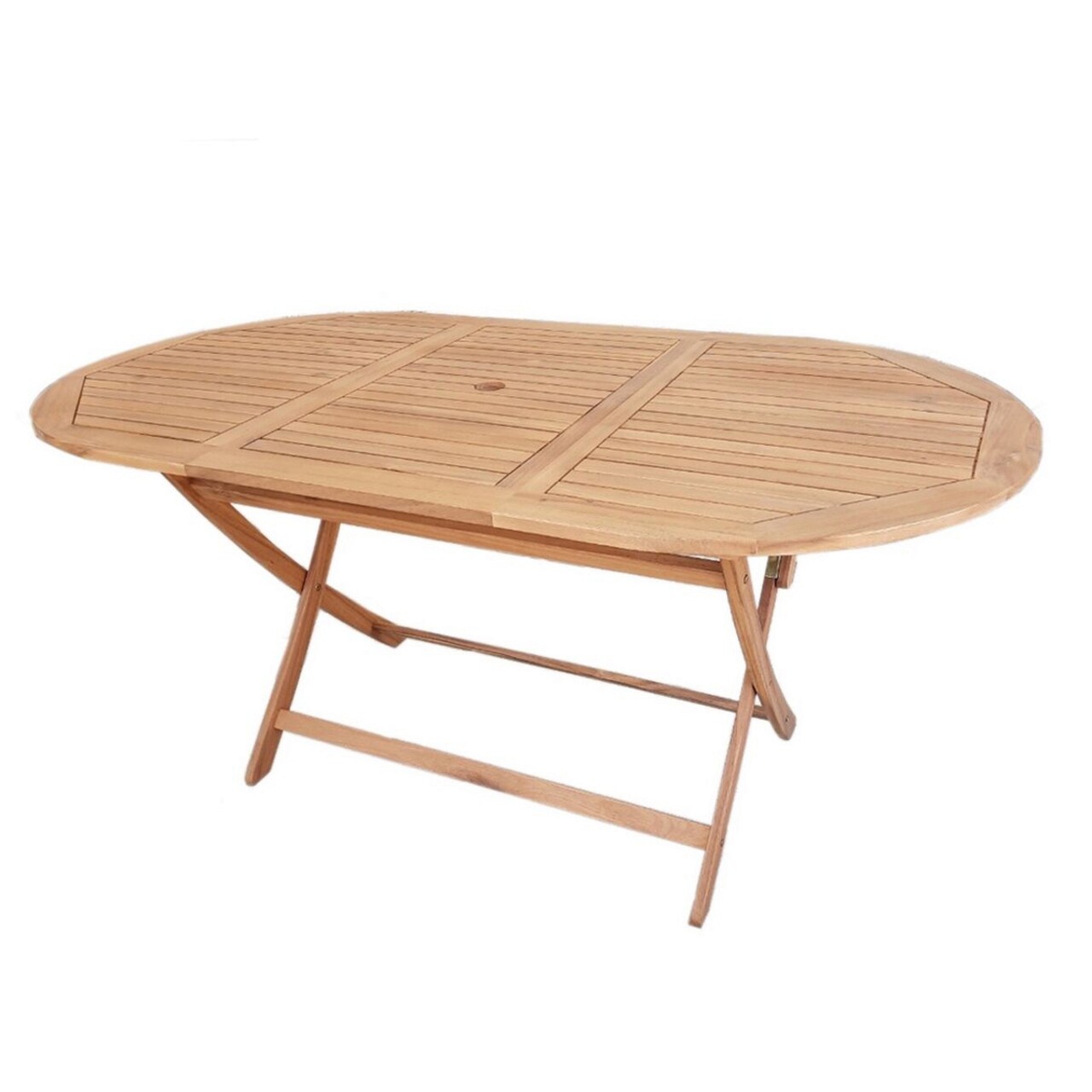 BigBuy Home Kate Kerti összecsukható asztal, 160 x 85 x 74 cm, akácfa, természetes