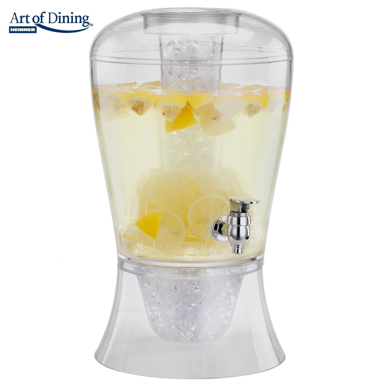 Dispenser pentru bauturi cu recipient pentru gheata, Ice Cold, Heinner Home, 8 l, plastic, transparent