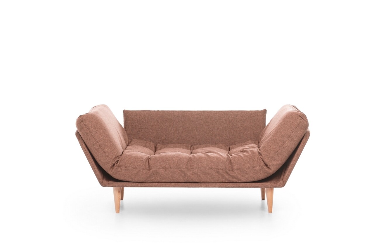 Nina Daybed Kihúzható Kanapé, Futon, 3 Személyes, 200x70 Cm, Fém, Világosbarna