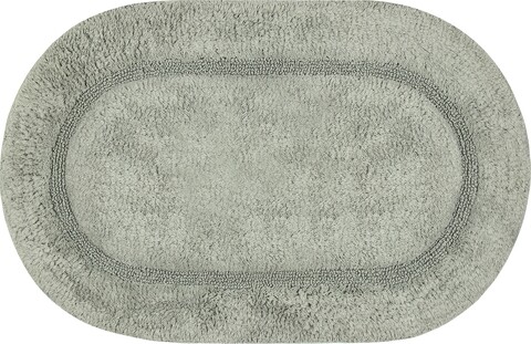 Fürdőszoba szőnyeg, Olivio Tappeti, Ariel, 45 x 75 cm, 100% pamut, szürke