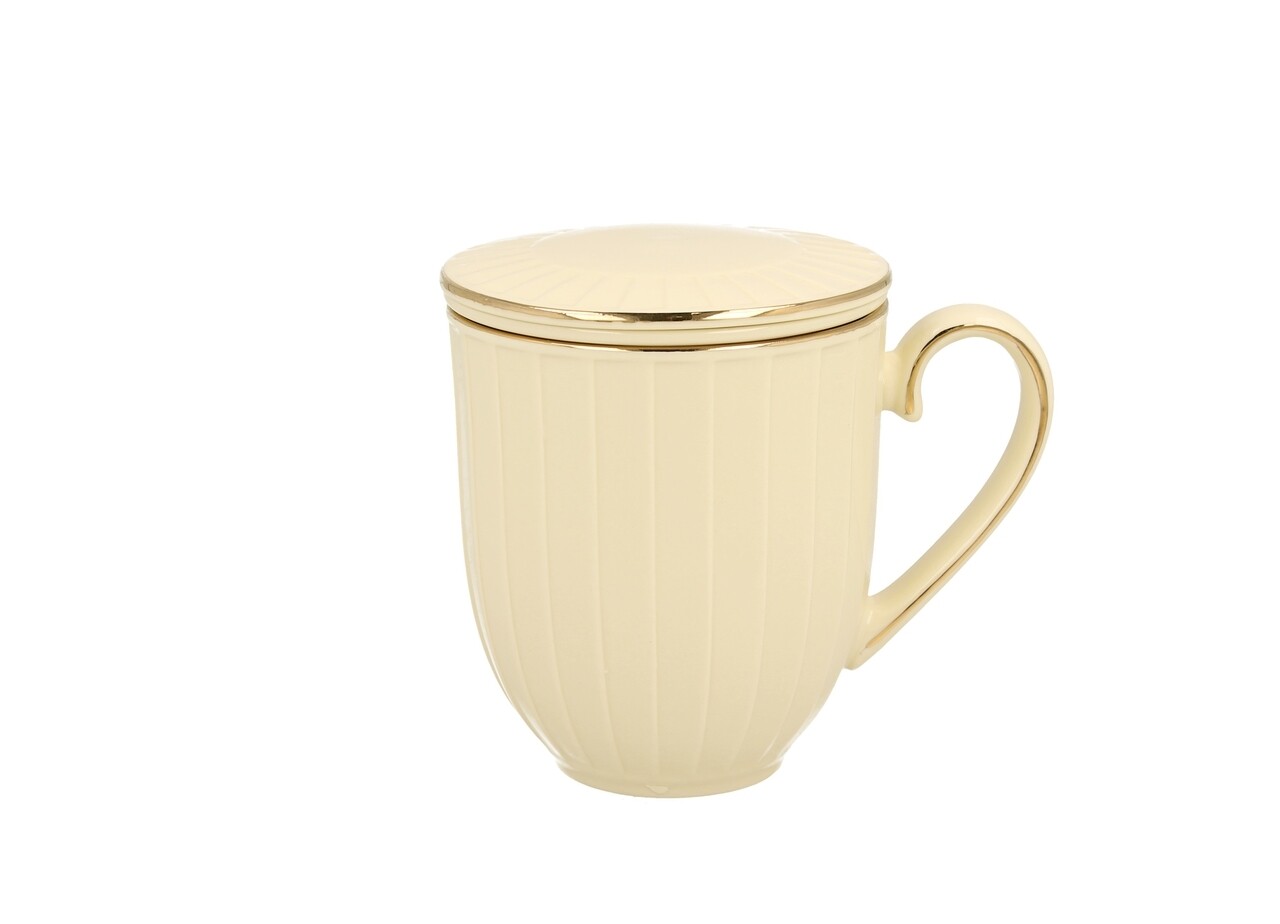 Csésze infúzióval Nina, Duo, 400 ml, porcelán, fehér / arany