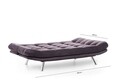 Misa Sofabed Kihúzható kanapé, Futon, 3 személyes, 198x128 cm, fém, barna