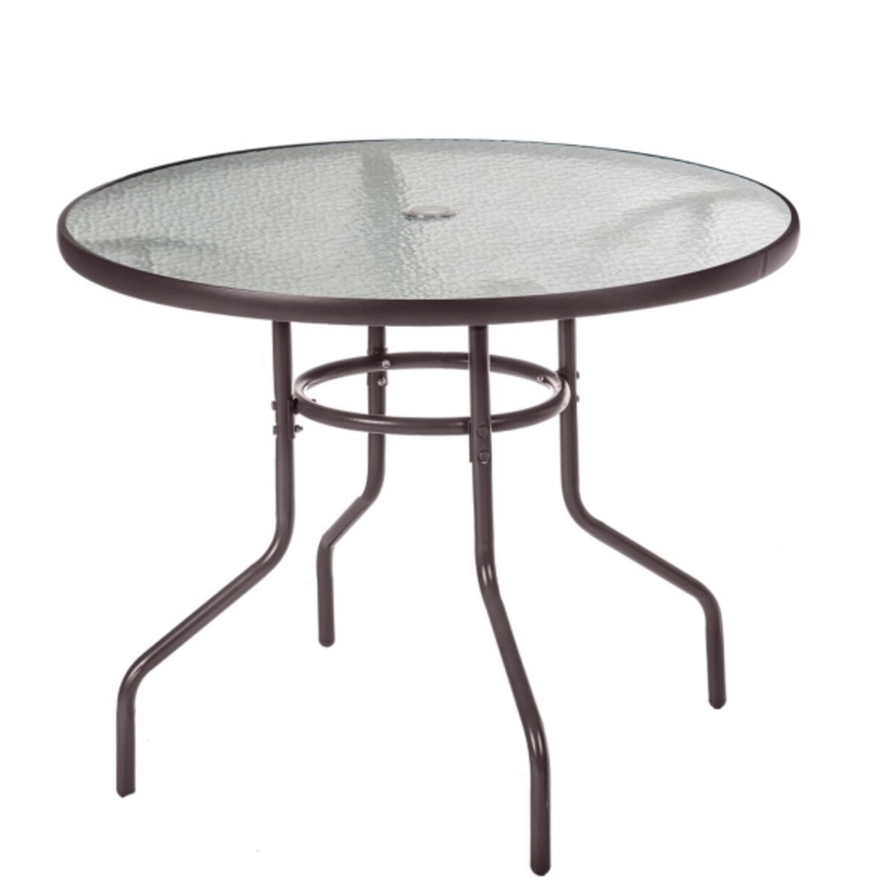 Clasic Kerti asztal, Ø 90 x 72 cm, vas/üveg