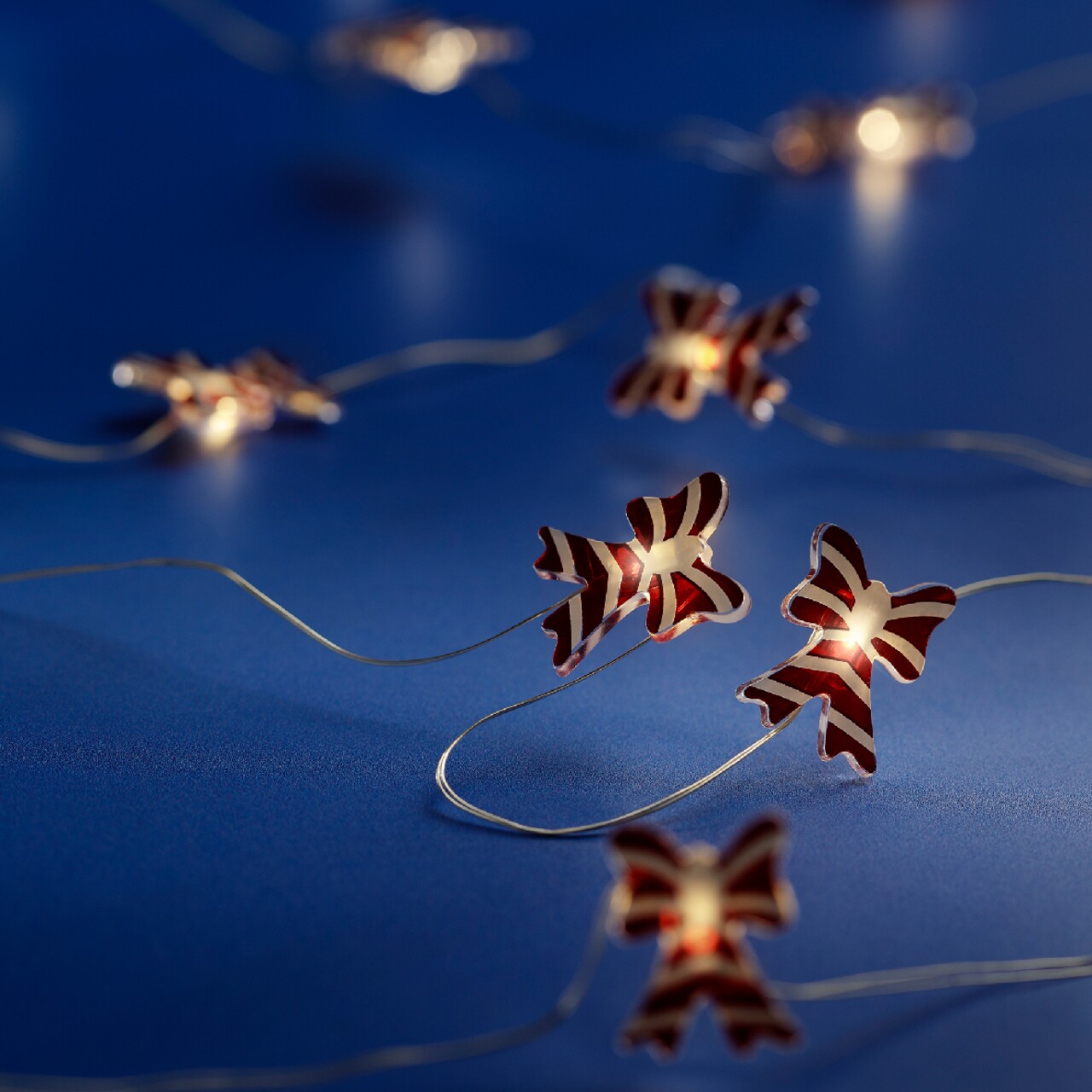 Bow Fényfüzér, Lumineo, 190 cm, piros/fehér